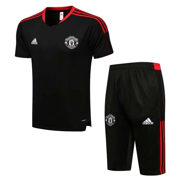 Trainingsshirt Manchester United Komplett Set 2022 Schwarz Rote